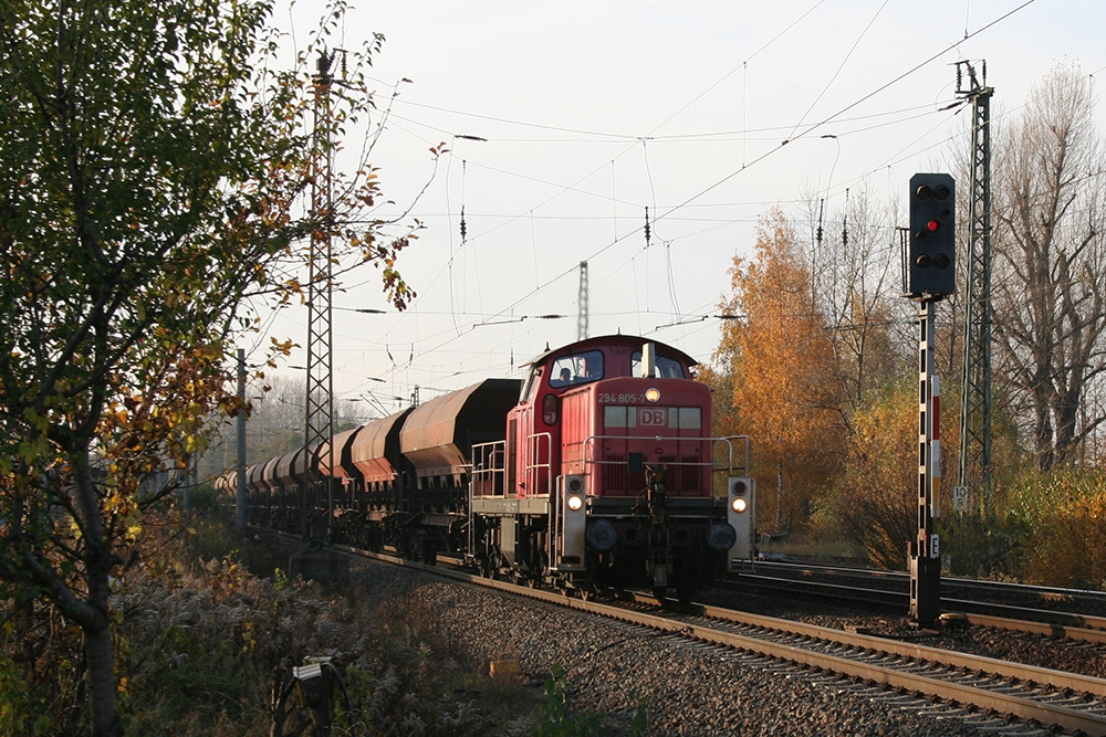 294 805 mit Gz in Richtung Leipzig-Schnefeld (Leipzig-Thekla, 05.11.2011)