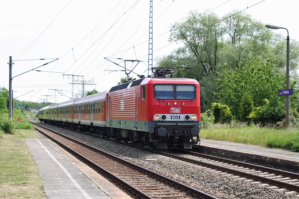 MEG 603 mit RE 18458 (Cottbus – Leipzig) (Leipzig-Thekla, 02.06.2011)
