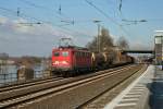 140 621 mit einem Gz in Richtung Bad Oeynhausen (Porta Westfalica, 04.02.2012)