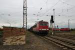 155 013 mit Gz aus Richtung Leipzig (Grokorbetha, 02.07.2011)