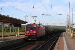 185 353 mit Kesselwagen in Richtung Groheringen (Naumburg/Saale, 20.05.2012)