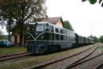 2050.04 vom Eisenbahnmuseum Sigmundsherberg mit dem  Reblausexpress  Retz – Drosendorf nach der Ankunft in Drosendorf (25.08.2012)