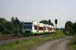VT 306, VT 3XX und VT 305 der Elster-Saale-Bahn als EBx 37459 (Leipzig – Saalfeld) (Draschwitz, 27.07.2012)