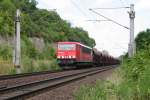 155 056 mit einem Gz in Richtung Naumburg/Saale (Weienfels, 26.07.2013)