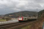 185 598 mit einem Kesselwagenzug in Richtung Dresden (Knigstein, 31.03.2012)