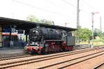 44 1486 der Eisenbahnfreunde Traditionsbahnbetriebswerk Stafurt e.V. mit dem Sonderzug  Salzlandexpress  von Aken nach Kthen beim Umsetzen in Kthen (18.08.2012)